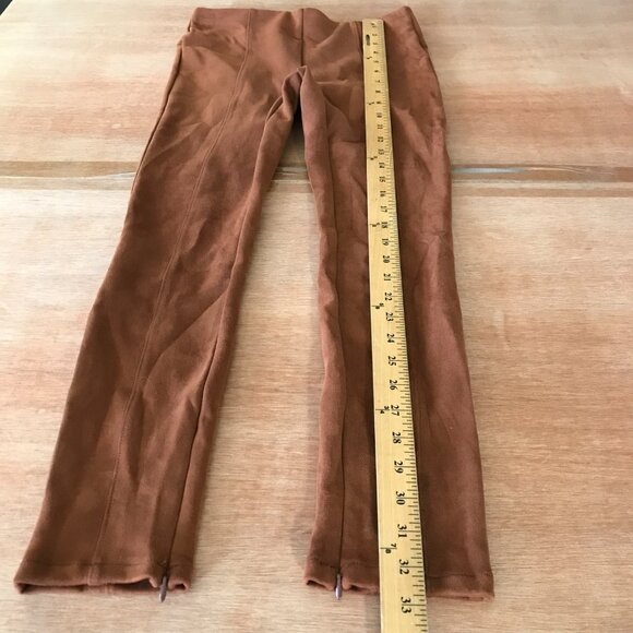 Anthropologie Slim Straight Velvet Pants Women 26P Brown Ankle Zip Hippie Preppy - Picture 4 of 9